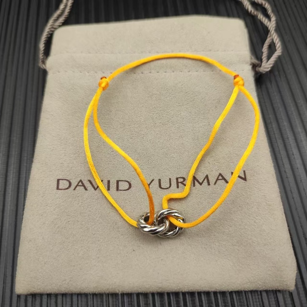 David Yurman - Yellow - Double Ring Silver Nylon Rope Bracelet